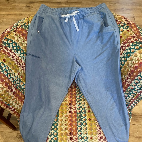 FIGS LIMITED EDITION HEATHER INDIGO HIGH WAISTED ZAMORA JOGGERS XL - Picture 6 of 9